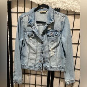 Highway Blue Jeans jacket, DISTRESSED WOMEN SIZE L
